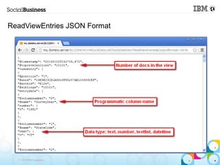 ReadViewEntries JSON Format




  © 2013 IBM Corporation
 
