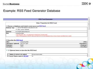 Example: RSS Feed Generator Database




  © 2013 IBM Corporation
 