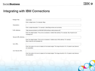 Integrating with IBM Connections




   © 2013 IBM Corporation
 