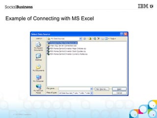 Example of Connecting with MS Excel




   © 2013 IBM Corporation
 