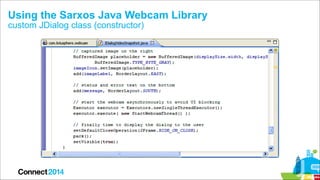 Using the Sarxos Java Webcam Library 
custom JDialog class (constructor)

 