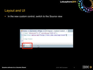 © 2011 IBM Corporation
Layout and UI
• In the new custom control, switch to the Source view
11
 