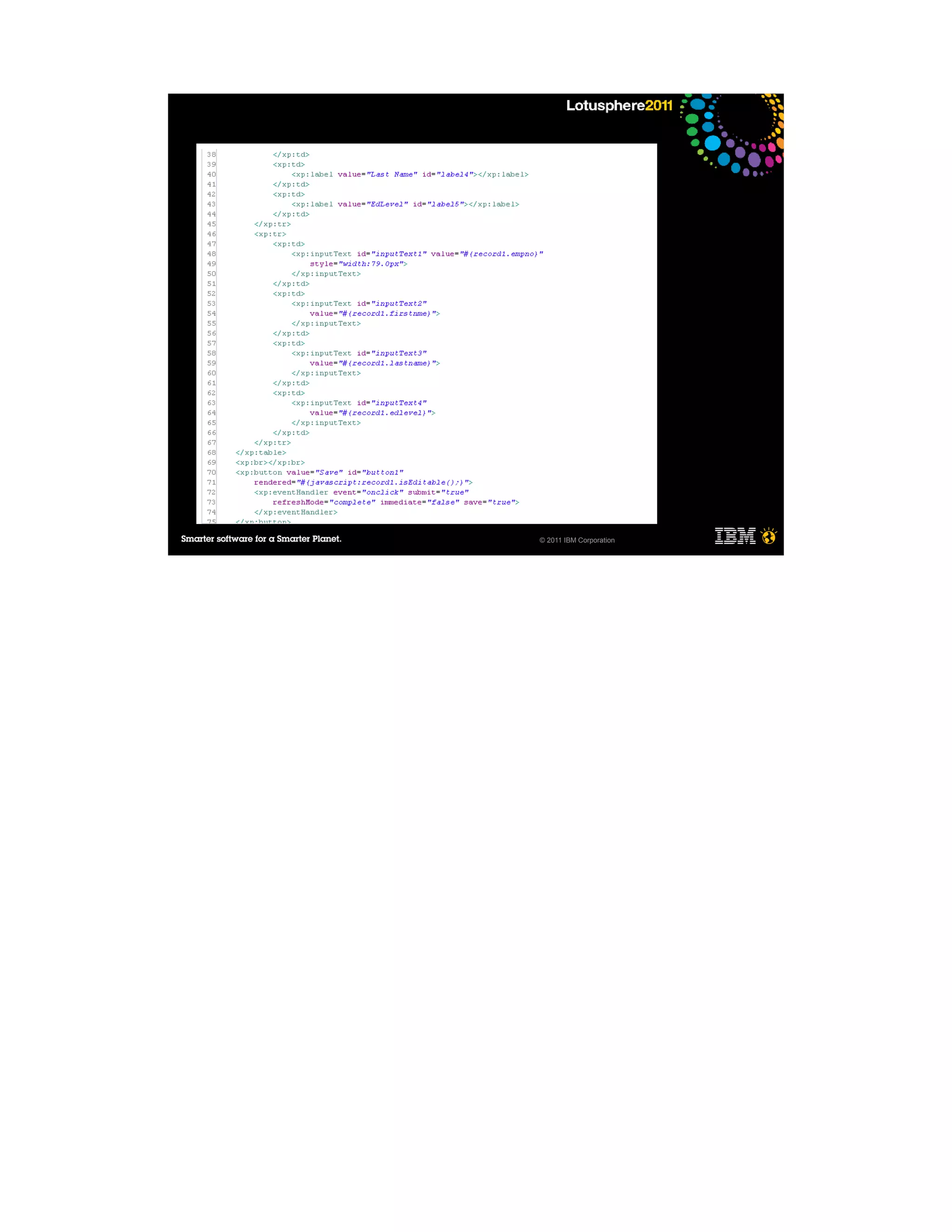 Connecting to RDBMS(2)
●

●

●




                         © 2011 IBM Corporation
 