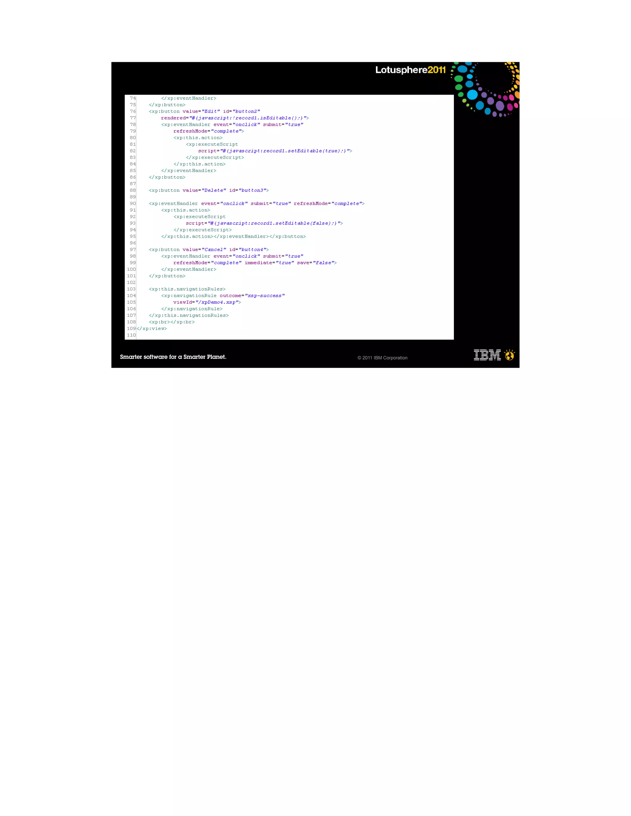 Connecting to RDBMS(2)
●   Create a New Java Class
●

●




                              © 2011 IBM Corporation
 