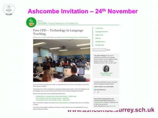 Ashcombe Invitation – 24th November
www.ashcombe.surrey.sch.uk
 