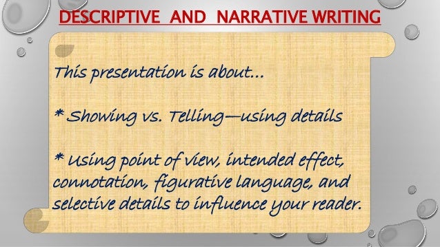 Narrative and descriptive essays