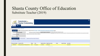 Shasta County Office of Education
Substitute Teacher (2019)
 