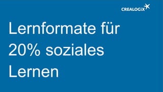 Lernformate für
20% soziales
Lernen
 