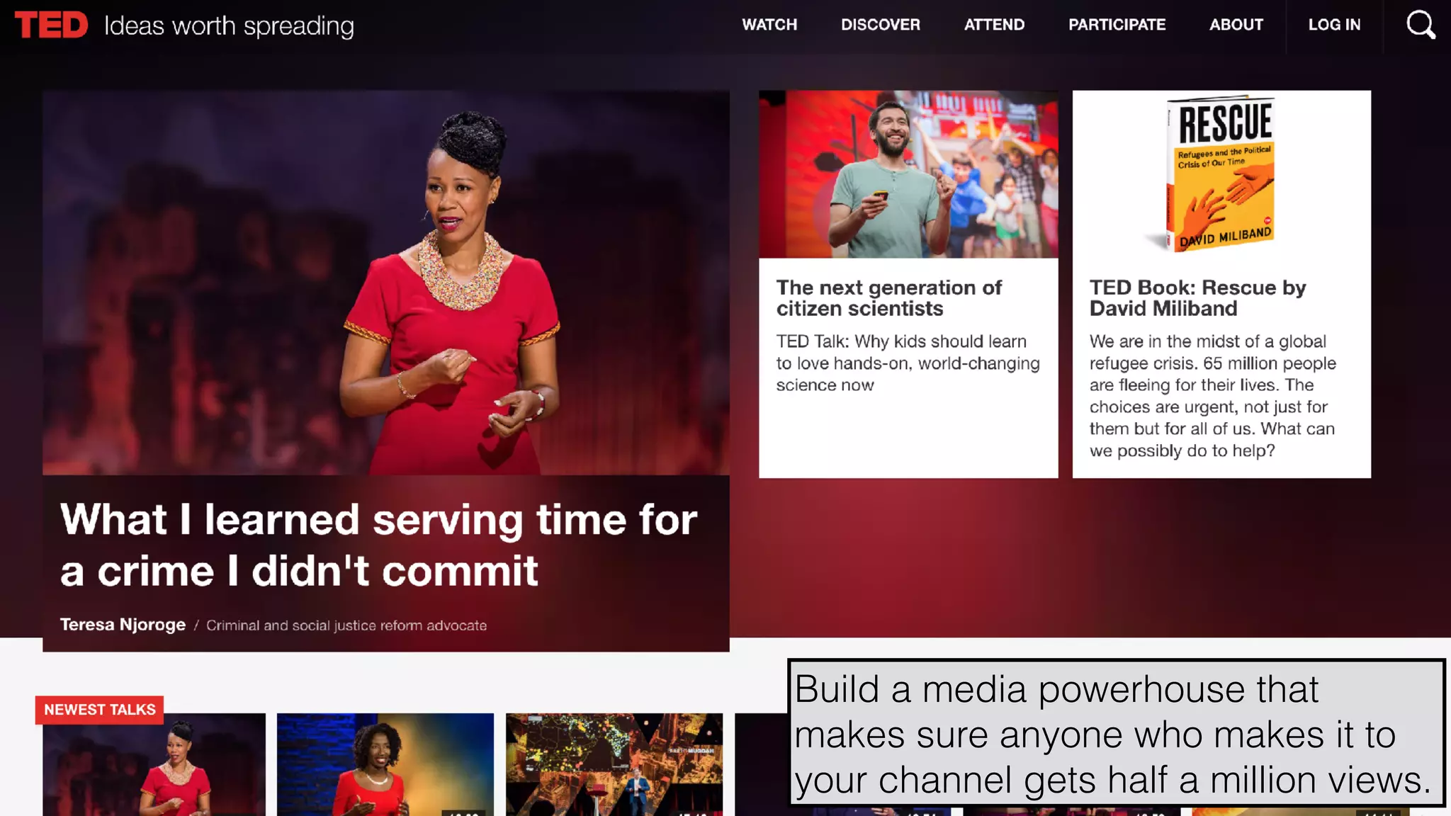 hello@laurenthaug.com © 2017
Build a media powerhouse that
makes sure anyone who makes it to
your channel gets half a million views.
 