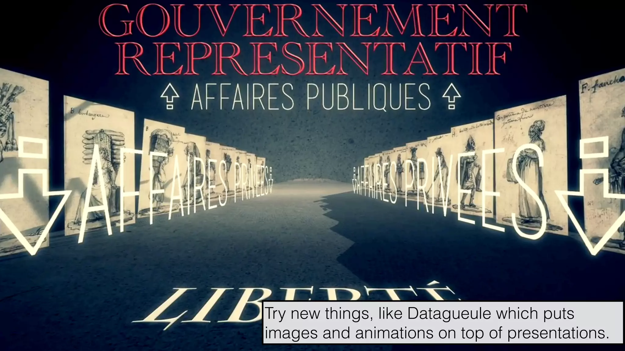 hello@laurenthaug.com © 2017
Try new things, like Datagueule which puts
images and animations on top of presentations.
 