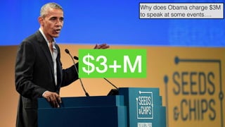 hello@laurenthaug.com © 2017
$3+M
Why does Obama charge $3M
to speak at some events….
 