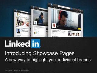 ©2013 LinkedIn Corporation. All Rights Reserved.
Introducing Showcase Pages
A new way to highlight your individual brands
 