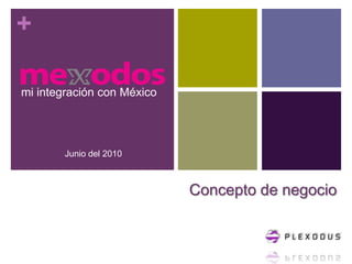 mi integración con México Junio del 2010 Concepto de negocio 