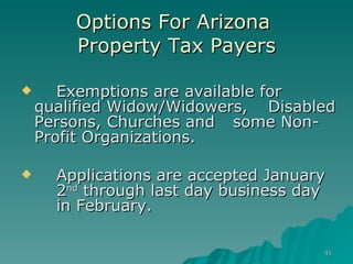 Yavapai County Arizona Real Property Tax Information | PPT