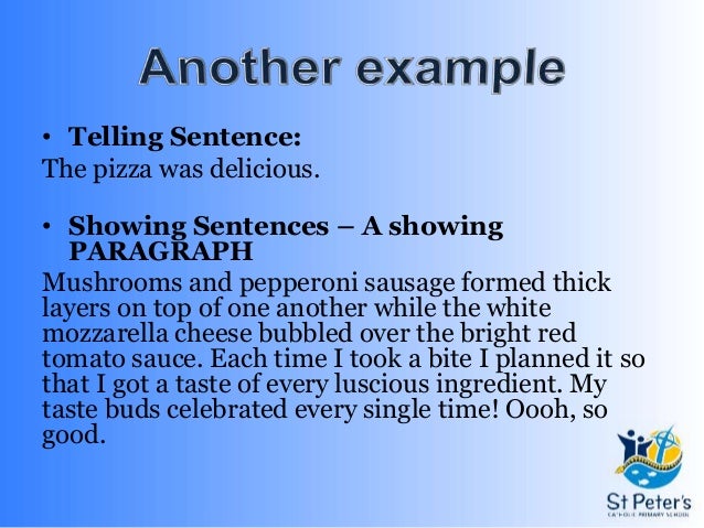 Show, not tell narrative writing