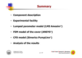 Lumped Parameter and Three-Dimensional CFD Simulation of a Variable ...