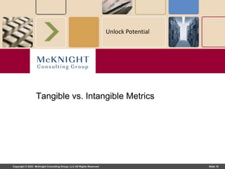 Copyright © 2023 McKnight Consulting Group, LLC All Rights Reserved Slide 16
Unlock Potential
Tangible vs. Intangible Metrics
 