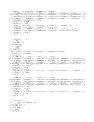 {
"linkHref": "http://slidesharemailer.com/wf/click?
upn=uO6HrIECmgsMyMFzOPMkJTiuueFL7IP6tWV13u0Qp8lD4yawZwORGB9AKEzMWAtCbftbJrRjP7VviIq
-2FdN9x3PSj1EGGwu88Q-2FuXVrnhQfXJQxXbbT49ebVBlsBJPRir_IeXIcS44-2BpNypRNcR8cMMNvtjUF
l-2FqjwwL0YXcOsGfe5pQUlW6cTgmHTFB85rbIh8wD3z5Ct05lmpJYCjmCNqkdpZkjOanwfWpfQsHJTJ-2B
UioQU9gi4aOz2nXjl5PsYw2xSeU48BYJ5wXaZbkbIOyzd1Ys0XzXsvX0awFMn7PYzrRYGRkBB9sbEFt7iX4
stOOlUefh0TDi-2BT5Kvfyj7s8g-3D-3D",
"linkProtocol": "http",
"linkRel": "nofollow",
"linkStyle": "background:#FF9900;border:1px solid #ffd391;border-top-
color:#ffb74a;border-bottom-color:#af7928;border-right-
color:#af7928;color:#392910;display:block;font-family:arial;margin:12px 0
0;padding:6px;text-align:center;text-decoration:none;width:110px;margin:0;",
"linkTarget": "_blank",
"visible": "true"}
]
  },
"lw_1342573072_3": {
"text": "Go PRO",
"startchar": 4365,
"endchar": 4370,
"start": 4365,
"end": 4370,
"weight": 0.5,
"type": ["shortcuts:/us/instance/identifier/hyperlink/http"],
"category": ["IDENTIFIER"],
"metaData": [ {
"linkHref": "http://slidesharemailer.com/wf/click?
upn=BtyyL4N4-2FirqwZahl-2F-2Fr3q8ilO8zT8AOdJHZ9lH7v5ewuAjntbwNw3Izb9V9T0rd2avQcndUf
f7mUO7X-2FKmYFj-2Few7KqEGCBq5hiKwIatXQ-3D_IeXIcS44-2BpNypRNcR8cMMNvtjUFl-2FqjwwL0YX
cOsGfe5pQUlW6cTgmHTFB85rbIhO43YJDkq2tUcrhfOU67dCtw1zSSUhhPXy6Sv-2B8LayKPOjl5WdWyk1y
AMosMVCDIQQ-2F9JLAIe1KUNqQXRnULpS0tF2aOtPPt-2BdnMK3gXqDn5KmsvN1CD6uLEPmJwqmB00Z1mfK
sim2qVlFIlzE029jg-3D-3D",
"linkProtocol": "http",
"linkRel": "nofollow",
"linkStyle": "font-size:15px;font-weight:bold;text-decoration:none;color:#0077AA;",
"linkTarget": "_blank",
"visible": "true"},
  {
"linkHref": "http://slidesharemailer.com/wf/click?
upn=BtyyL4N4-2FirqwZahl-2F-2Fr3q8ilO8zT8AOdJHZ9lH7v5ewuAjntbwNw3Izb9V9T0rd2avQcndUf
f7mUO7X-2FKmYFj-2Few7KqEGCBq5hiKwIatXQ-3D_IeXIcS44-2BpNypRNcR8cMMNvtjUFl-2FqjwwL0YX
cOsGfe5pQUlW6cTgmHTFB85rbIhO43YJDkq2tUcrhfOU67dCtw1zSSUhhPXy6Sv-2B8LayKPOjl5WdWyk1y
AMosMVCDIQQ-2F9JLAIe1KUNqQXRnULpS0tF2aOtPPt-2BdnMK3gXqDn5KmsvN1CD6uLEPmJwqmB00Z1mfK
sim2qVlFIlzE029jg-3D-3D",
"linkProtocol": "http",
"linkRel": "nofollow",
"linkStyle": "font-size:15px;font-weight:bold;text-decoration:none;color:#0077AA;",
"linkTarget": "_blank",
"visible": "true"}
]
  },
"lw_1342573072_4": {
"text": "dredzkie05@yahoo.com",
"startchar": 4581,
"endchar": 4600,
"start": 4581,
"end": 4600,
"weight": 0.5,
 
