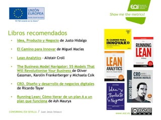 NOMBRE PROGRAMA / Nombre profesor
www.eoi.es
Libros recomendados
Show me the metrics!
COWORKING EOI SEVILLA / Juan Jesús V...