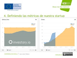NOMBRE PROGRAMA / Nombre profesor
www.eoi.es
4. Definiendo las métricas de nuestra startup
Show me the metrics!
COWORKING ...