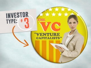 Venture capital ﬁrms review and asses
promising businesses.
If they like what they see. They will invest.
 