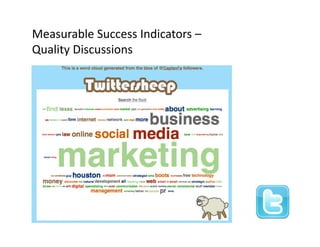 Measurable Success Indicators –
Quality Discussions
Q li Di        i
 