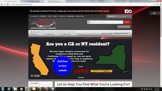 Automotive Aftermarket Catalog: ShowMeTheParts APIs