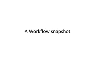 A Workflow snapshot
 