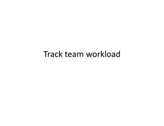 Track team workload
 