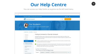 11
www.showmyhomework.co.uk
The world's No. 1 online homework solution
Our Help Centre
You can access our Help Centre at anytime via the left hand menu
 