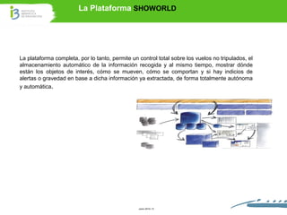 La Plataforma SHOWORLD 
La plataforma completa, por lo tanto, permite un control total sobre los vuelos no tripulados, el ...