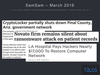 SamSam – March 2016
 