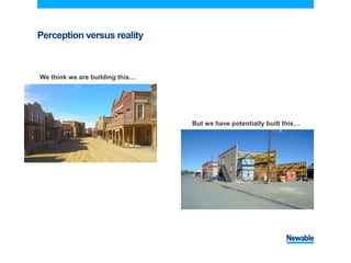 Perception versus reality
We think we are building this…
But we have potentially built this…
 
