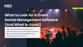 Show rental management system - Flex Rental Solutions | PDF