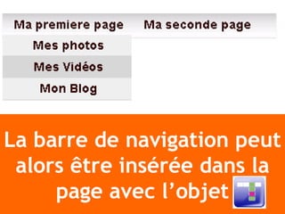 La barre de navigation est disponible