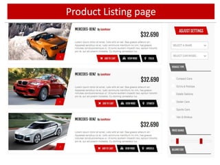 Product Listing page
Search panel