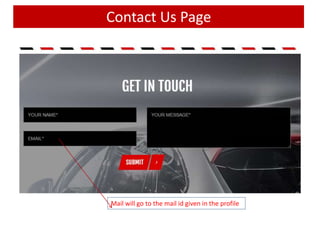 Contact Us Page
Mail will go to the mail id given in the profile