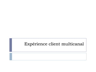Expérience client multicanal
 