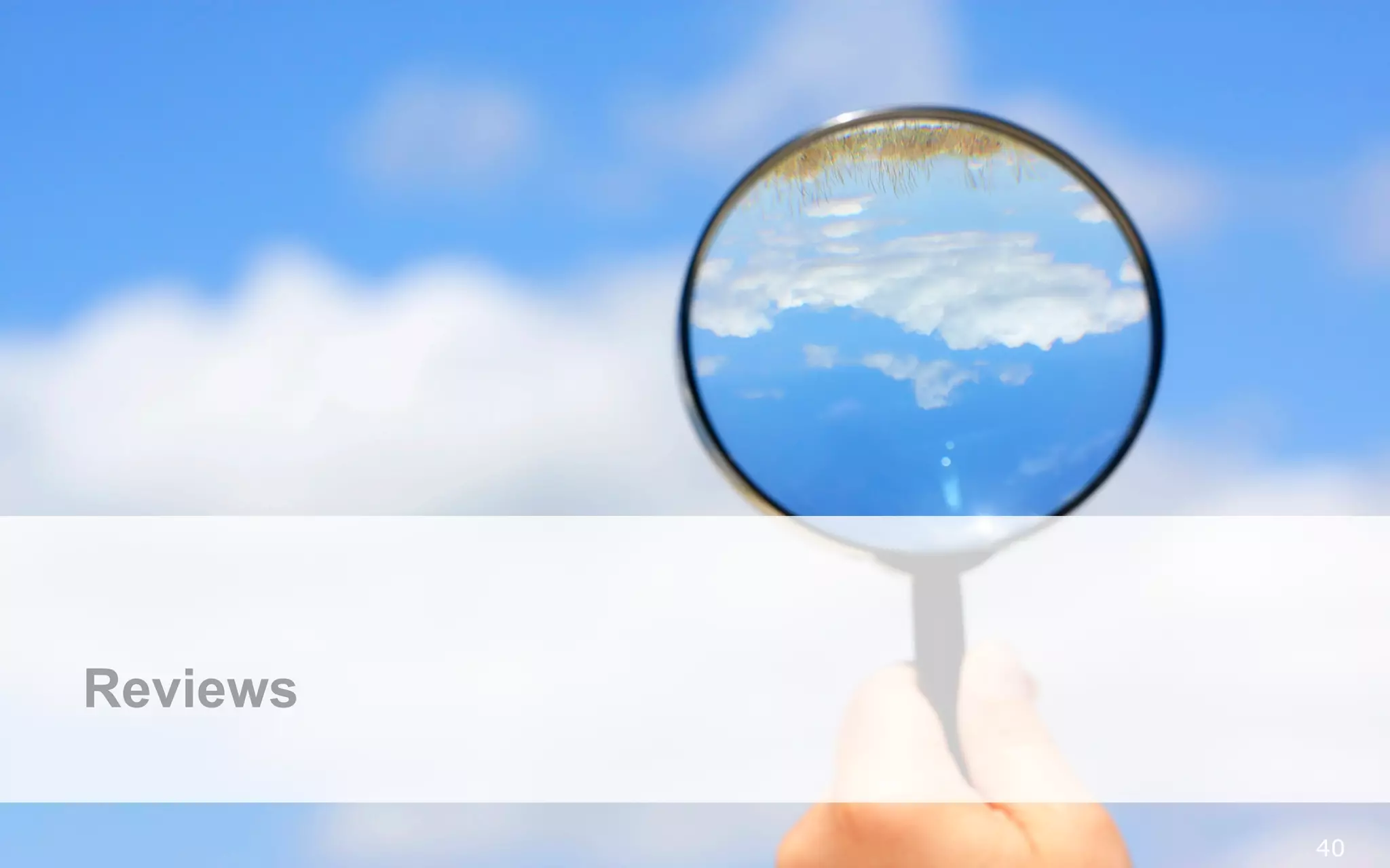 @YahooAdSpain #Mediasenses

Reviews
© 2013 Yahoo. Confidential & Proprietary. Do not share or distribute.

40
40

 