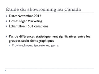 Showrooming au Canada (Nov. 2012)

                          TI en
            TI                        Achat
           ...
