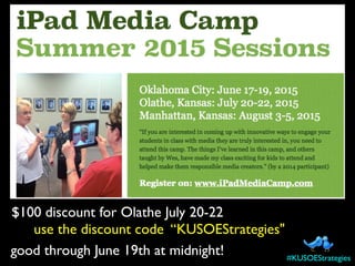 $100 discount for Olathe July 20-22
use the discount code “KUSOEStrategies"
good through June 19th at midnight! #KUSOEStra...