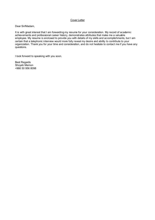 cover letter for software testing