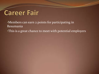 Google is offering SHPE Travel scholarships for the 2010 National Conference. Google will be awarding 6-8 scholars that meet the following criteria: 3.5 GPA or higher Studying computer science or related fields. Please send resumes as well.   See Amanda if your interested.Vice-President’s ReportContinued…Member login on the website