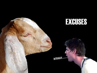 EXCUSES
ACTUALLY……
 