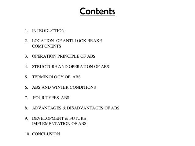 advantages and disadvantages of anti lock braking system pdf