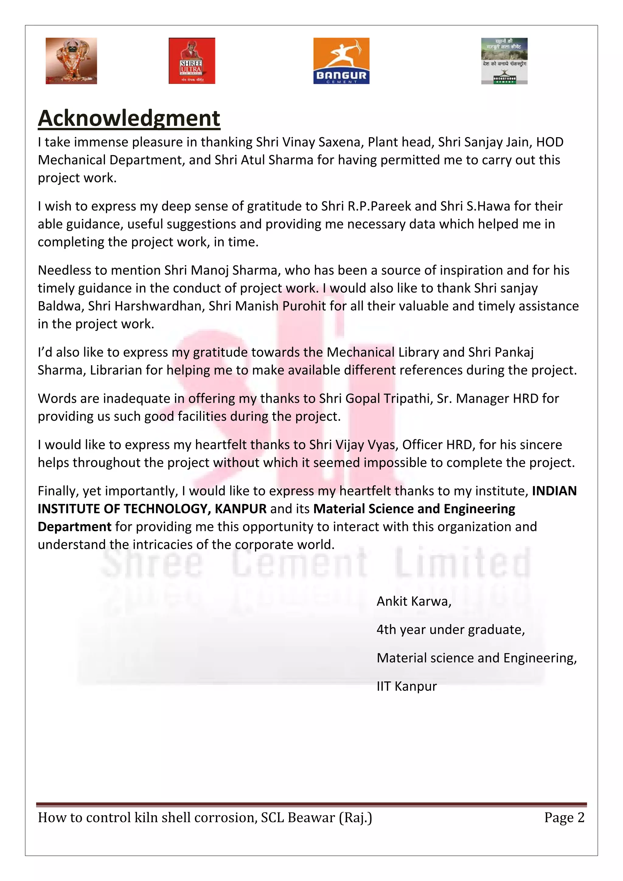 How to Control Kiln Shell Corrosion Report | PDF