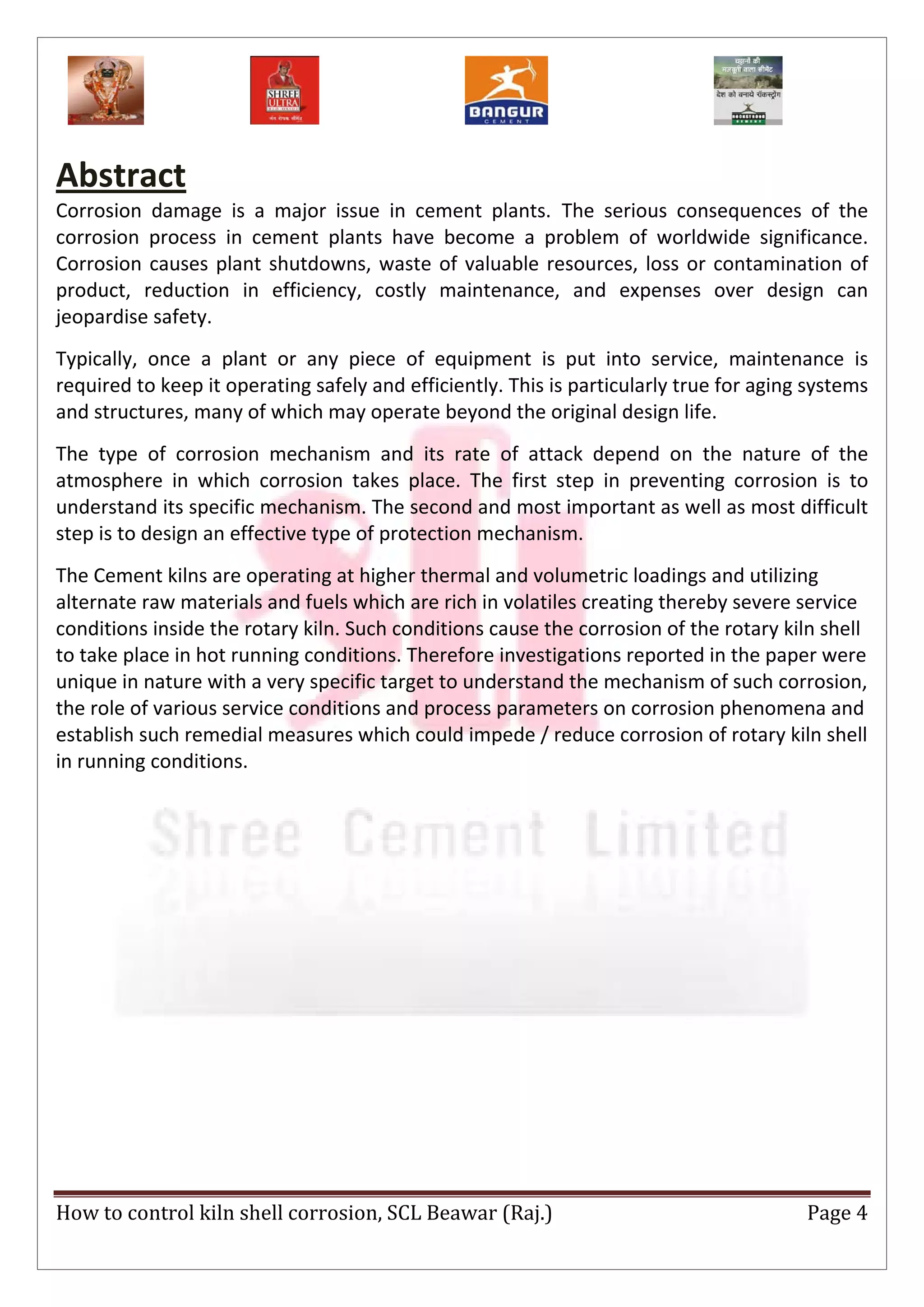 How to Control Kiln Shell Corrosion Report | PDF