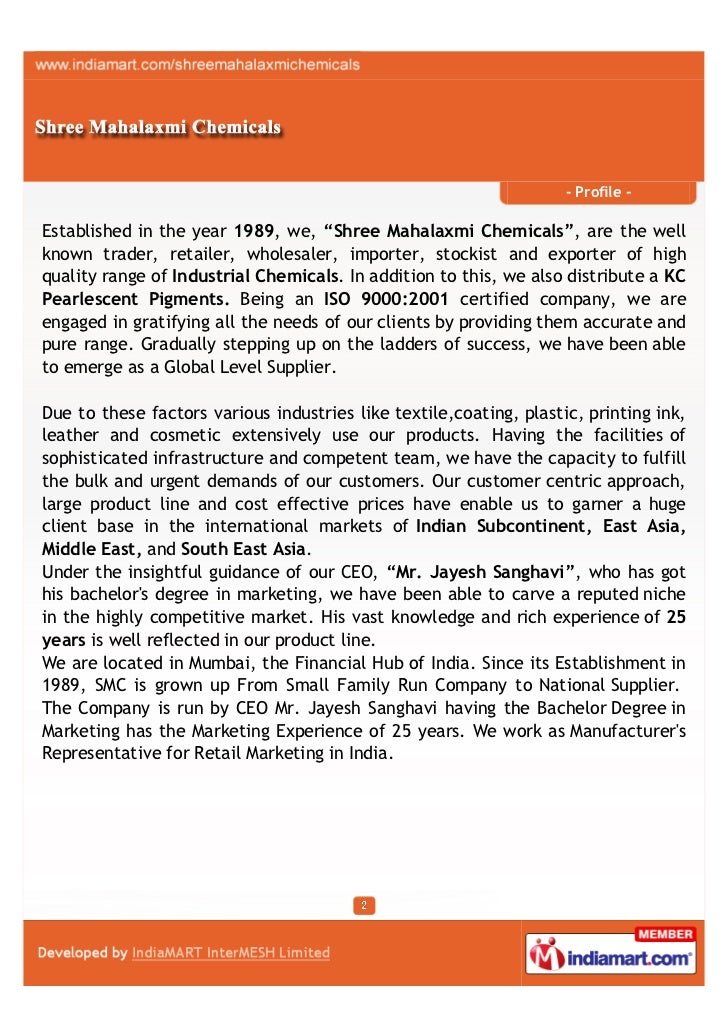Bright Pearl Pigment Co., Mumbai, Industrial Emulsifiers