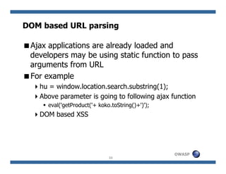 Next Generation Web Attacks – HTML 5, DOM(L3) and XHR(L2) | PDF